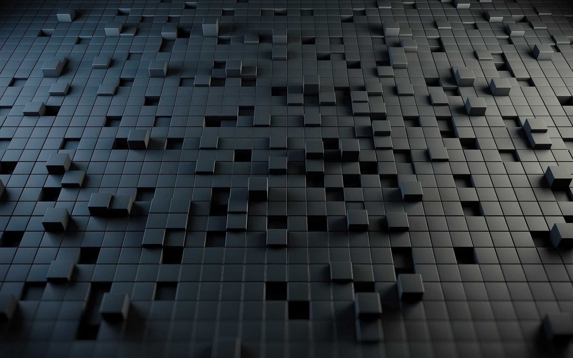 Изображение черные кубы на черном 3d печати Обои на рабочий стол.