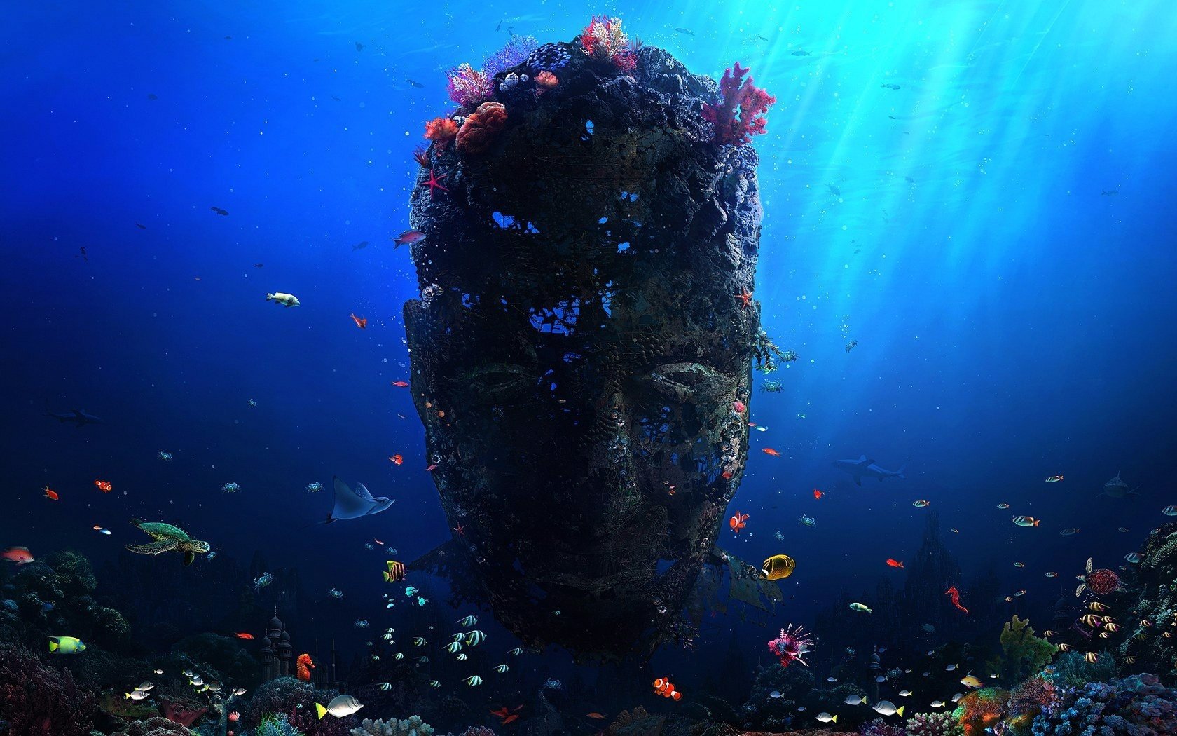 Креативное изображение подводного царства