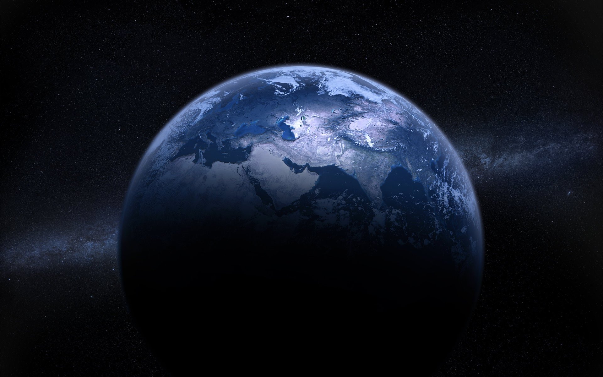 Планета земля в необычной расцветки из космоса