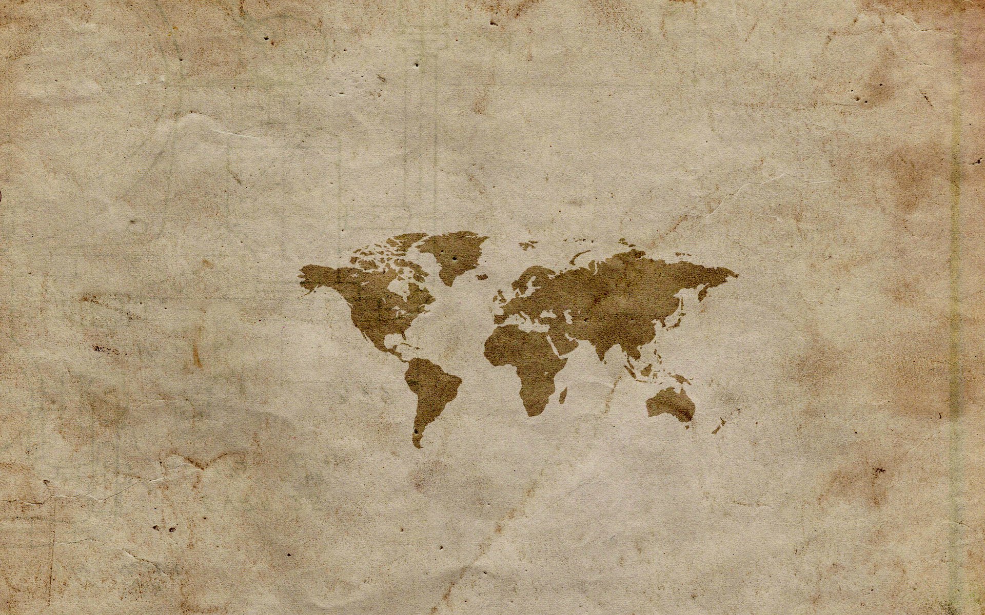 Карта мира в бежево-коричневых тонах