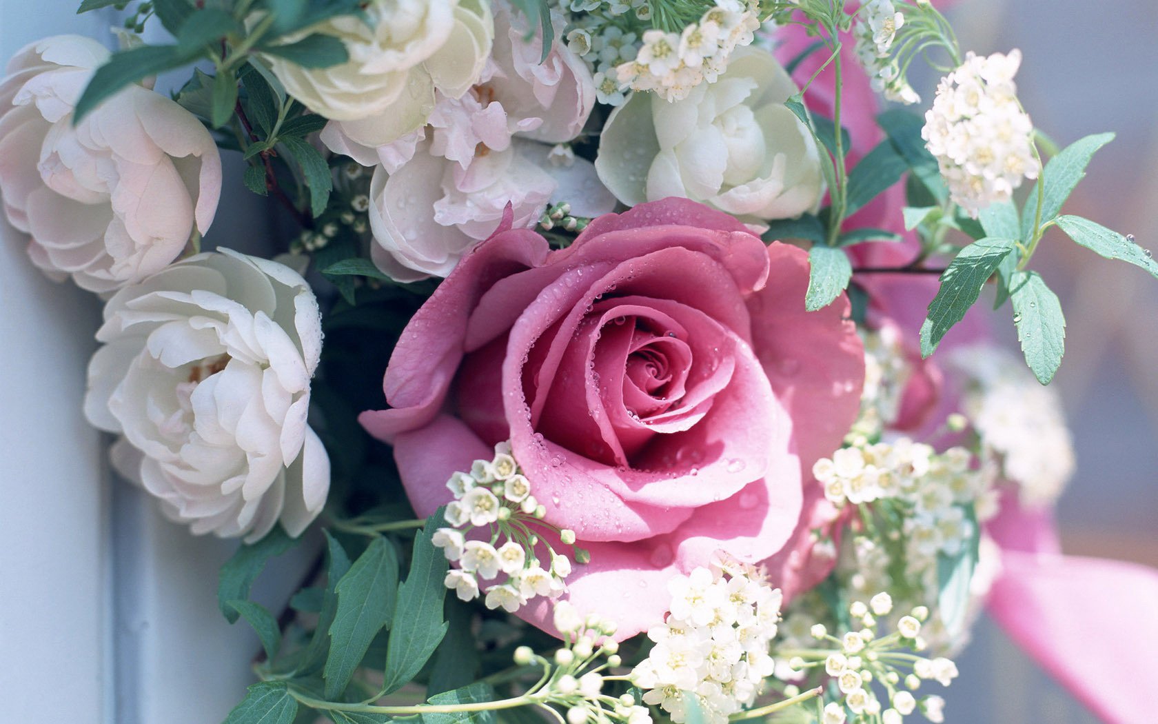 Розы и пионы в прекрасном весеннем букете