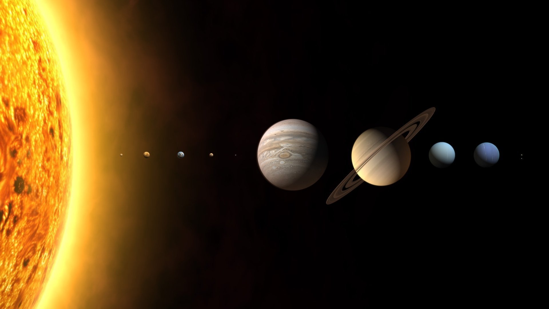 Расположение планет солнечной системы в космосе