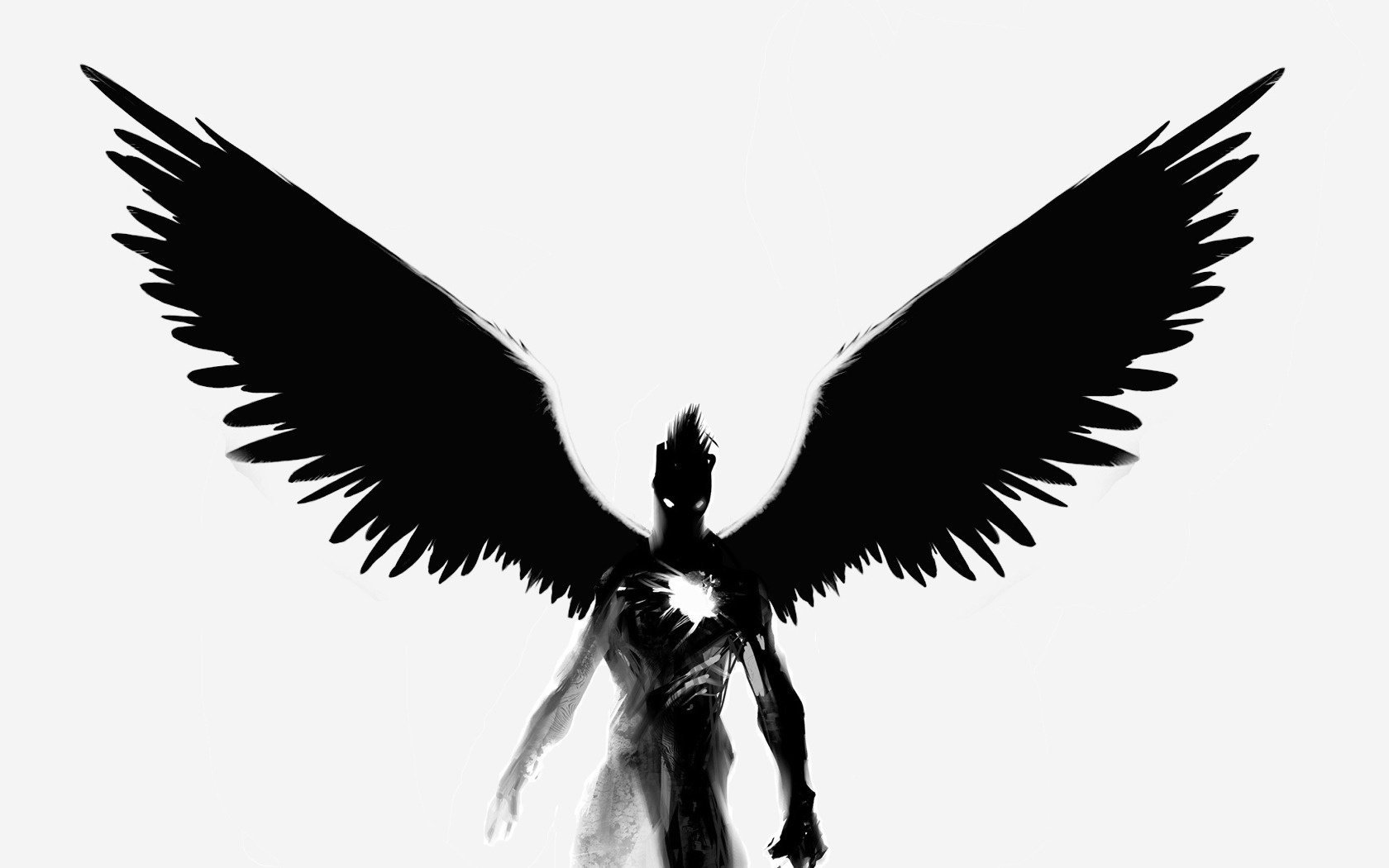 Ангел на черном фоне