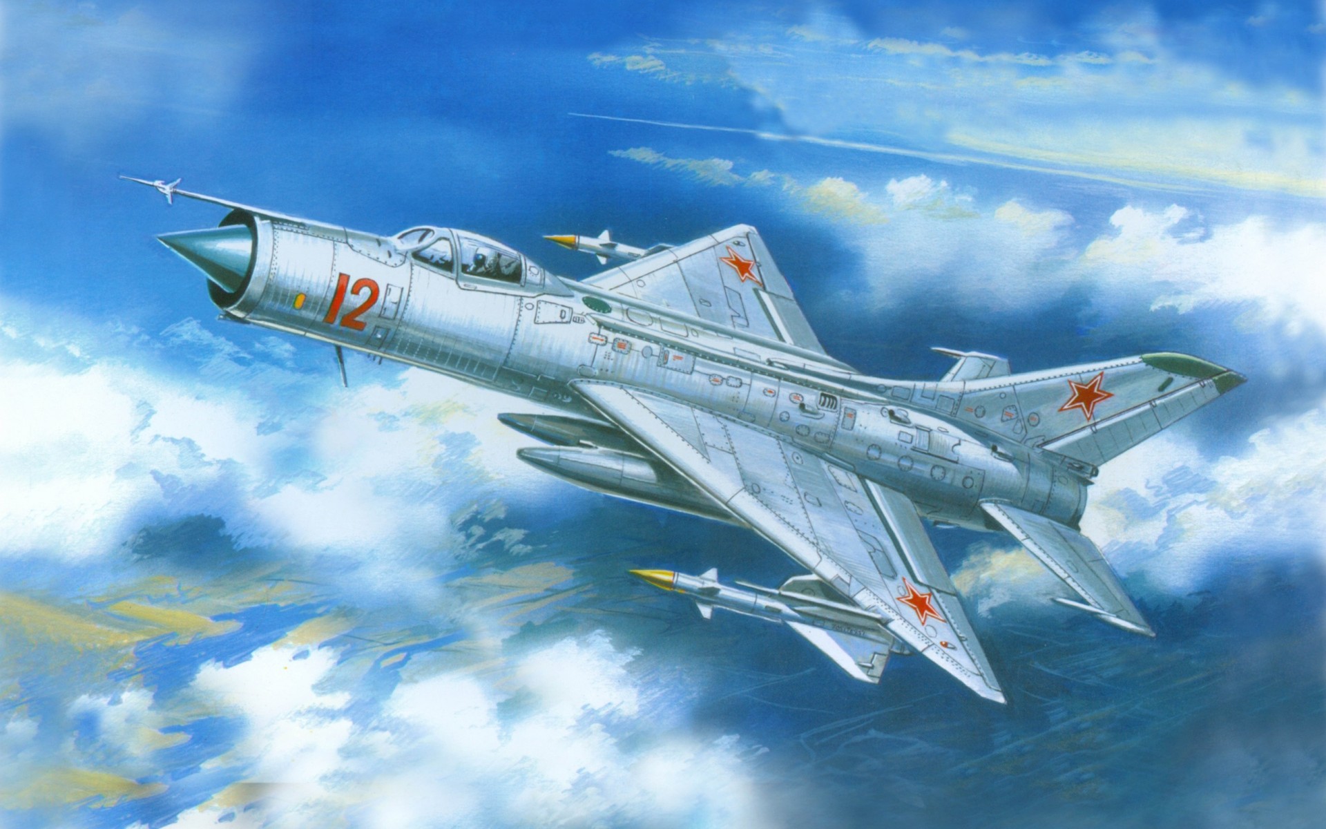 Миг-21 реактивный самолёт арт