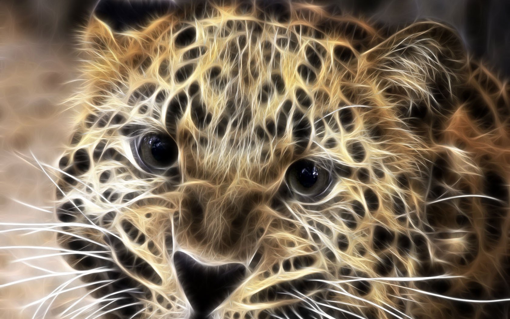 Кошачьи глаза хищного зверя леопарда