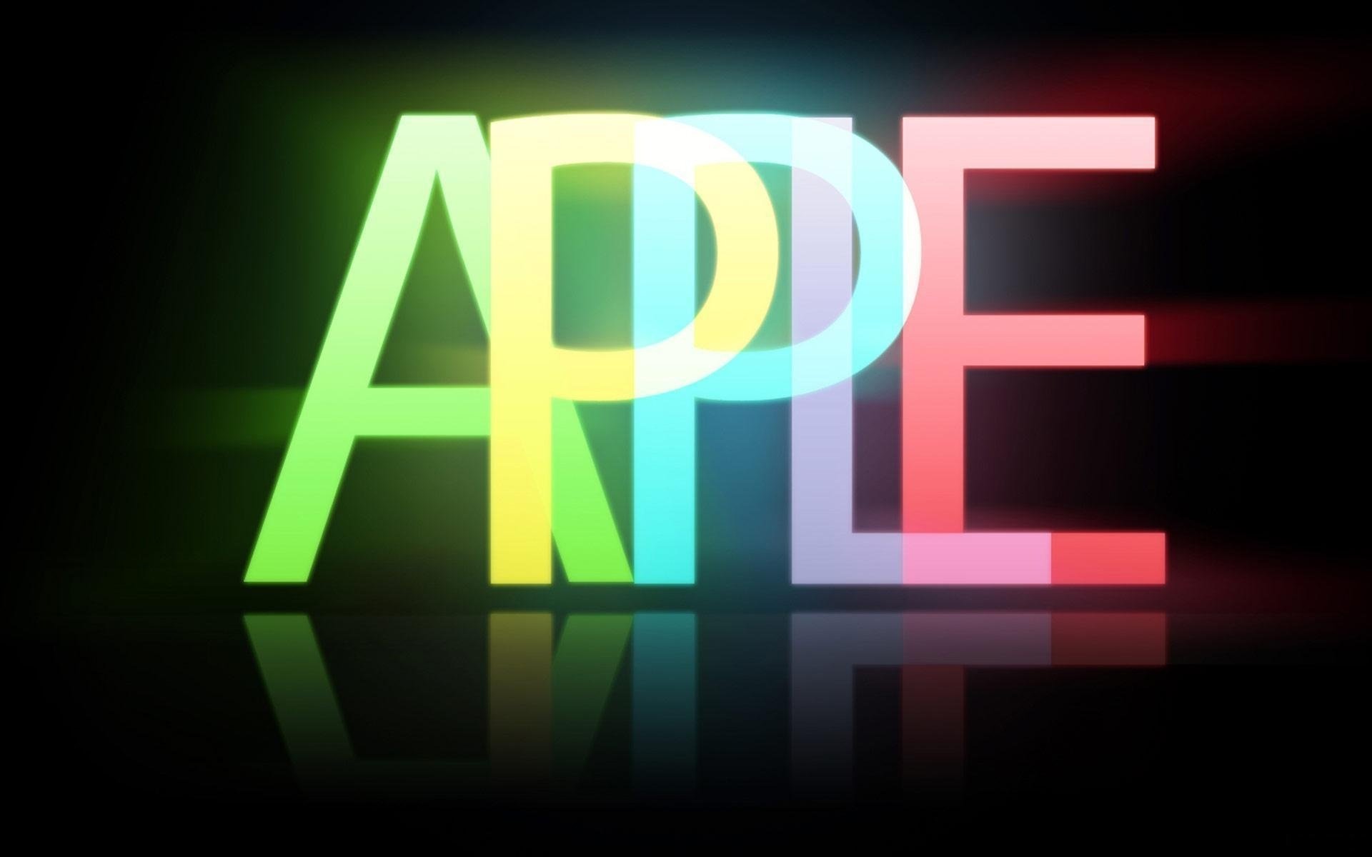 Логотип Apple разноцветными буквами