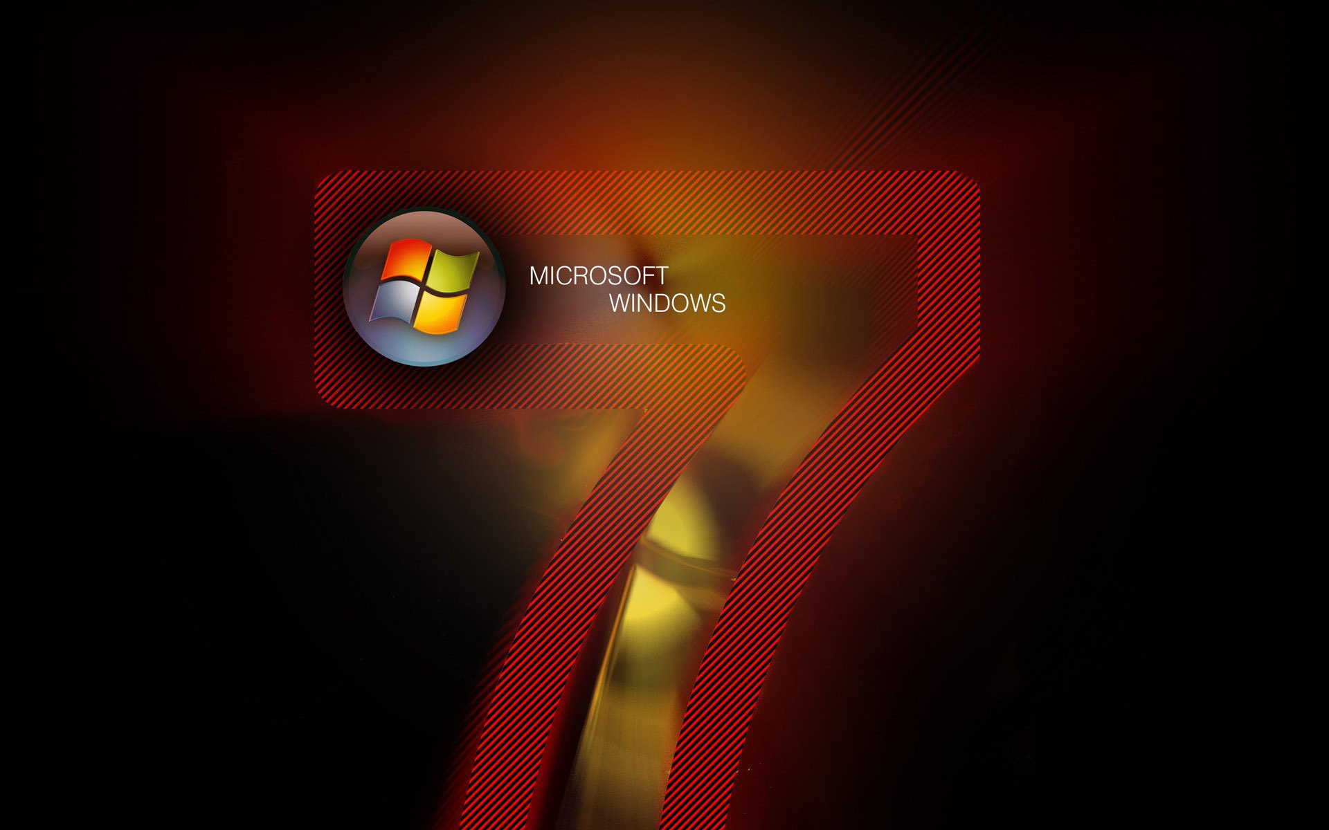 Логотип Microsoft Windows на цифре семь