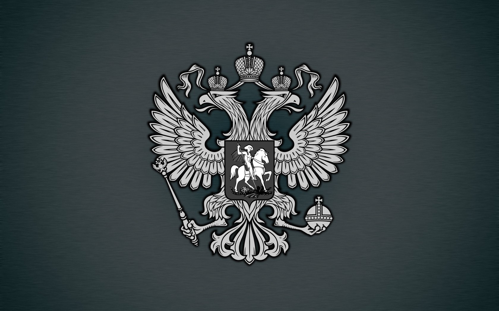 Герб орла с двумя головами на сером фоне