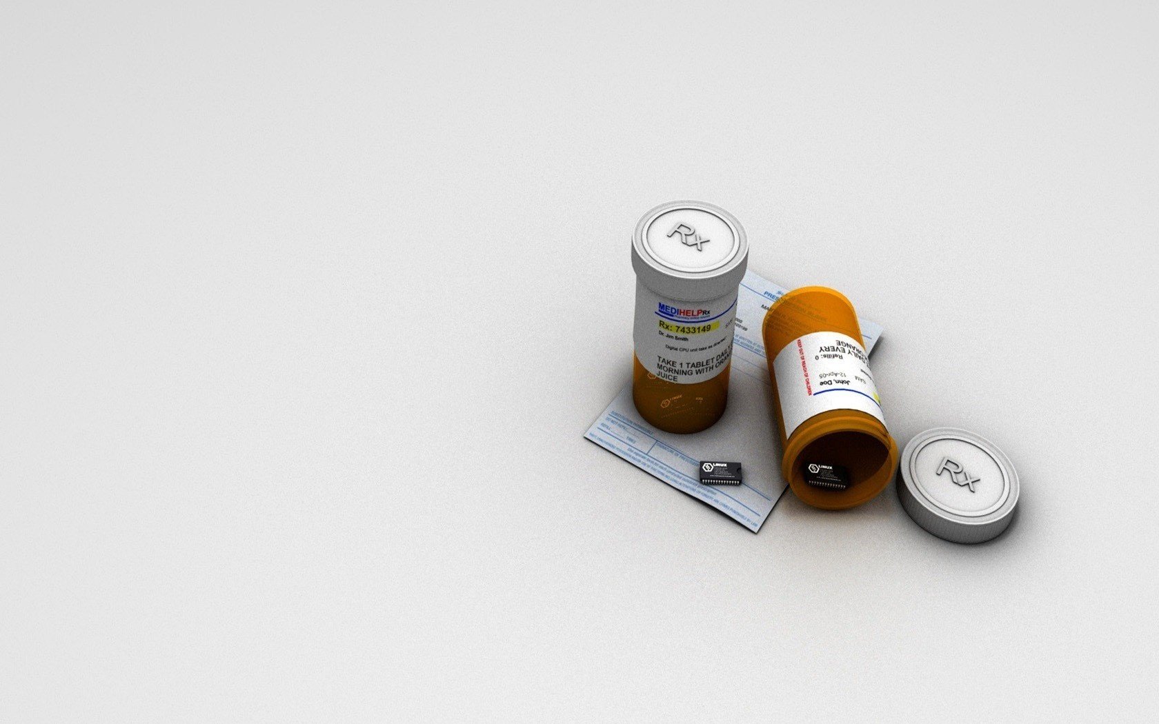 Медицинские таблетки на сером однотонном фоне