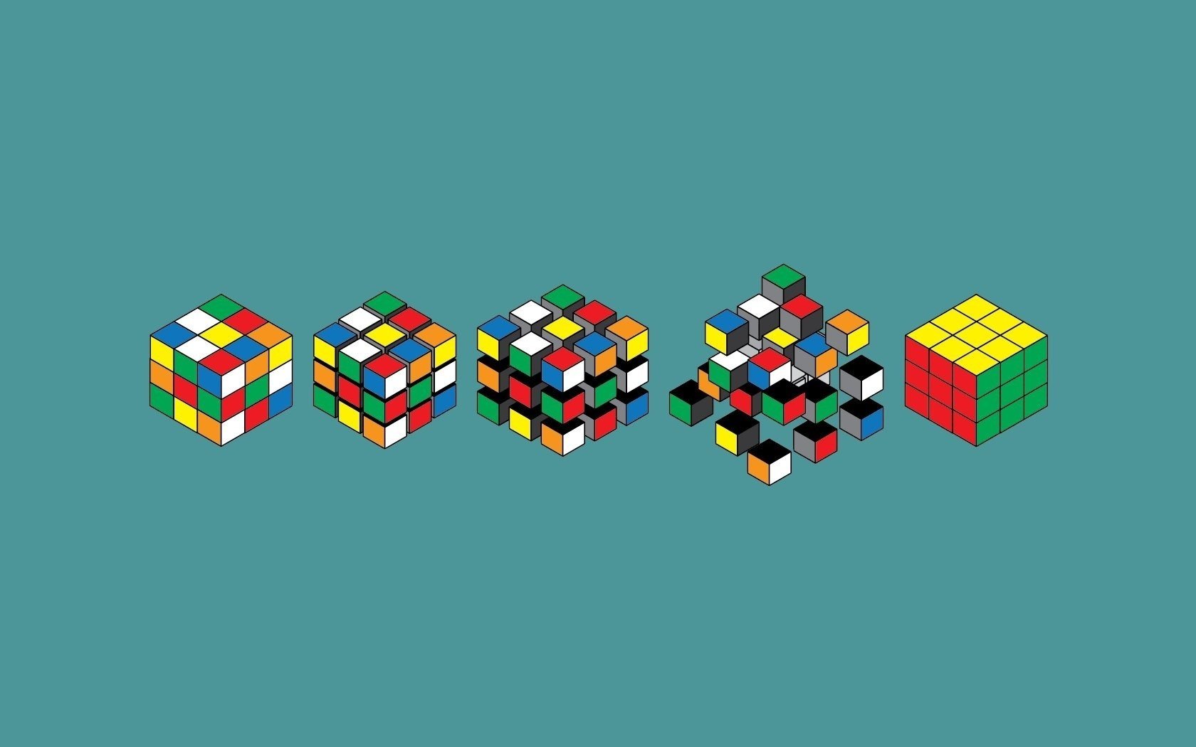 Кубик рубик в разборе на кубики