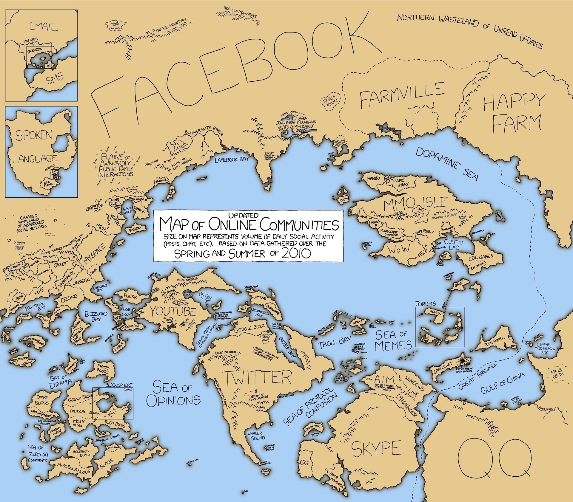 Карта интернета и социальных сетей