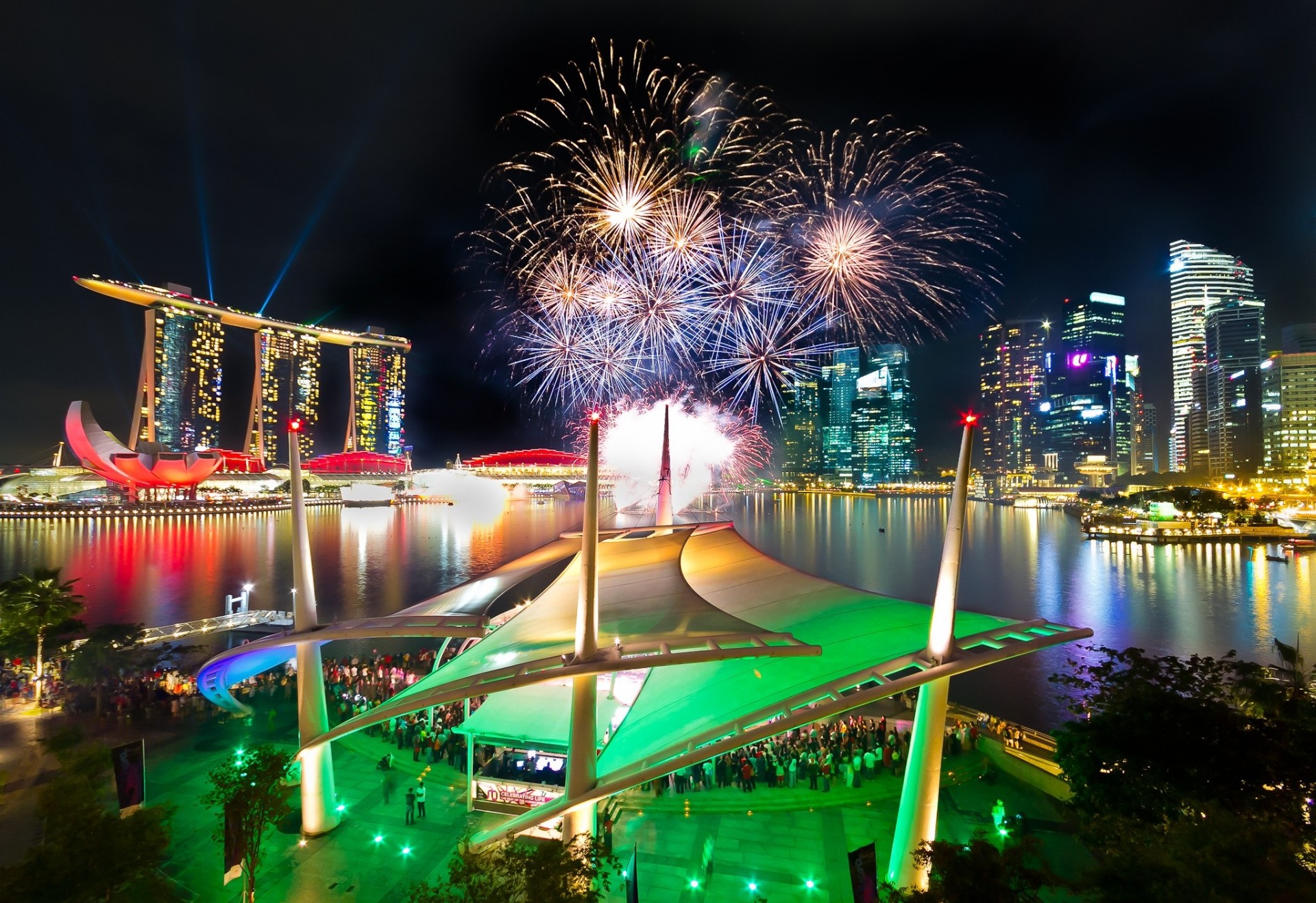 город страны архитектура салют Сингапур скачать