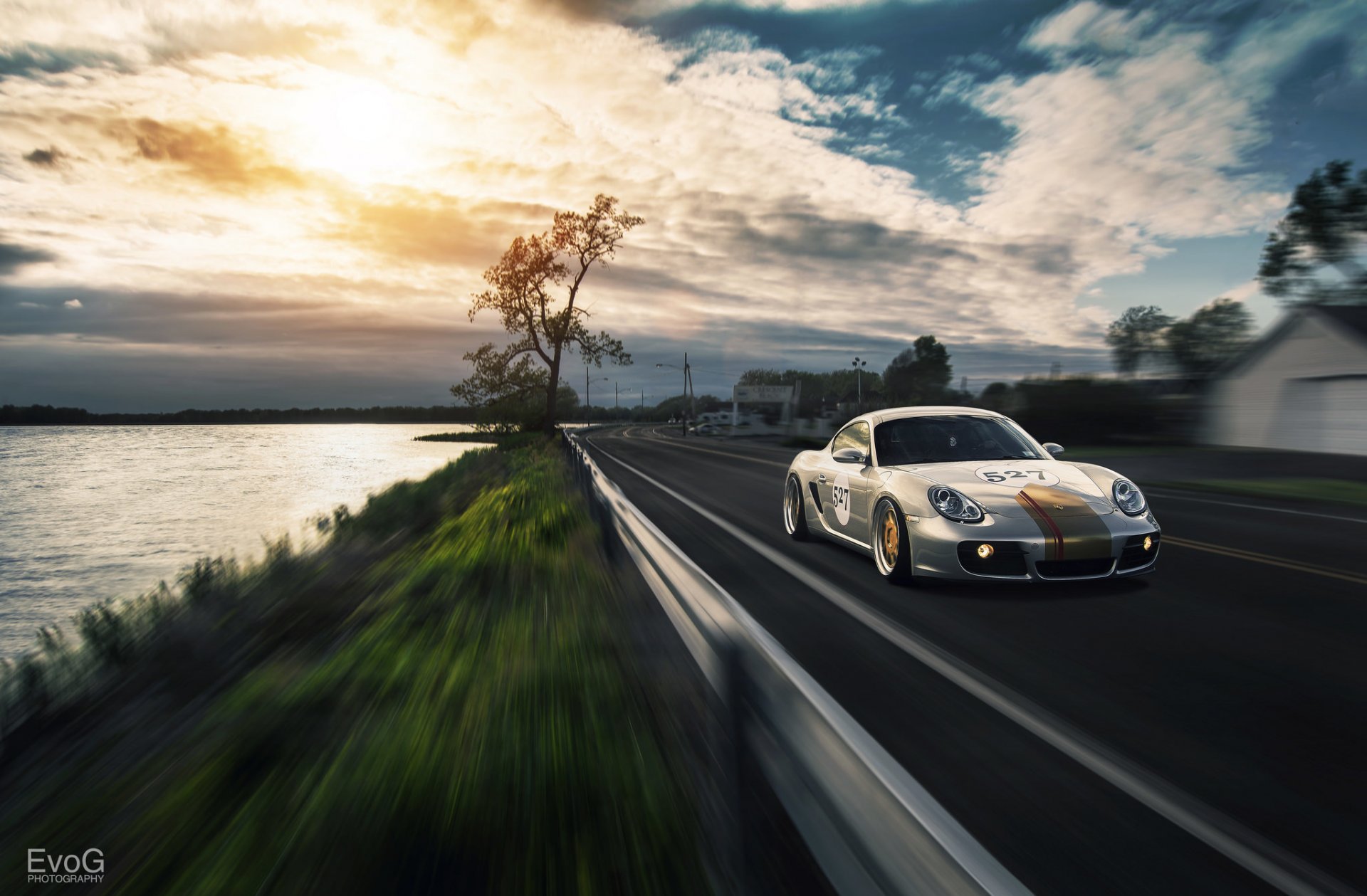 Porsche Cayman дорога солнце загрузить
