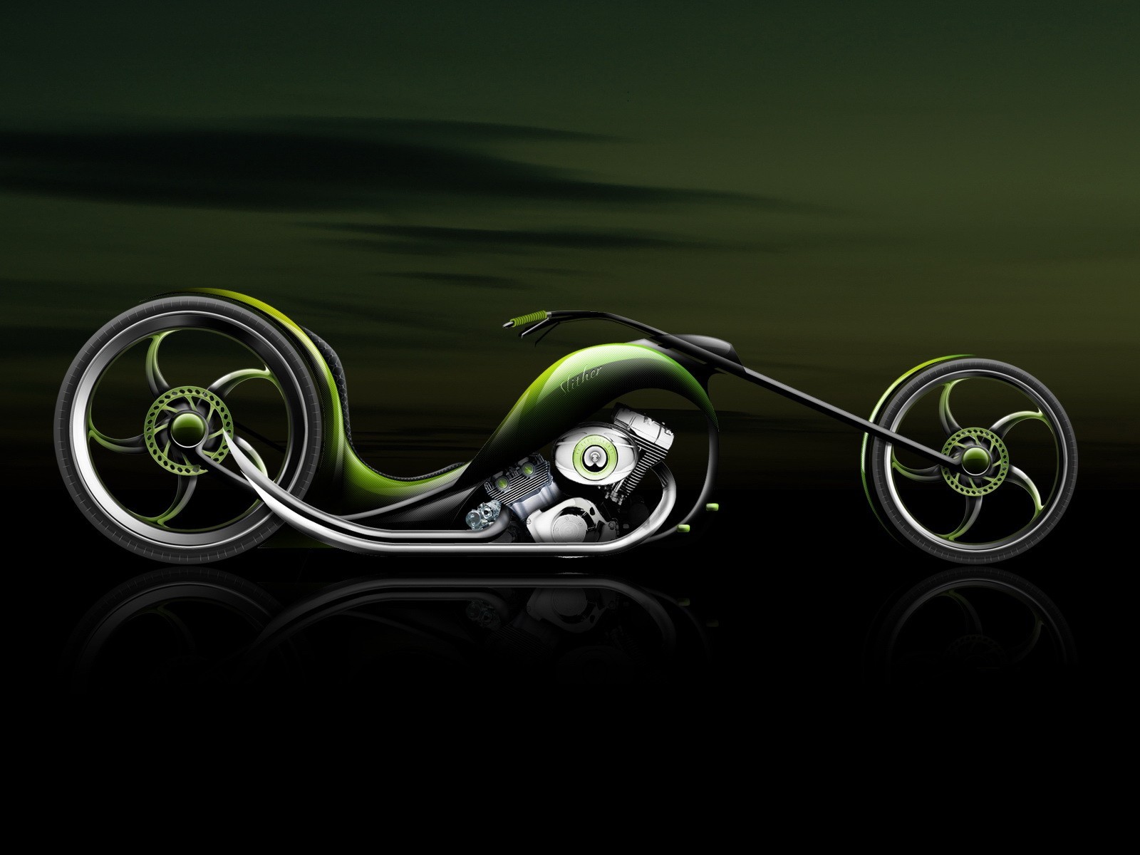 мотоцикл концепт зеленый