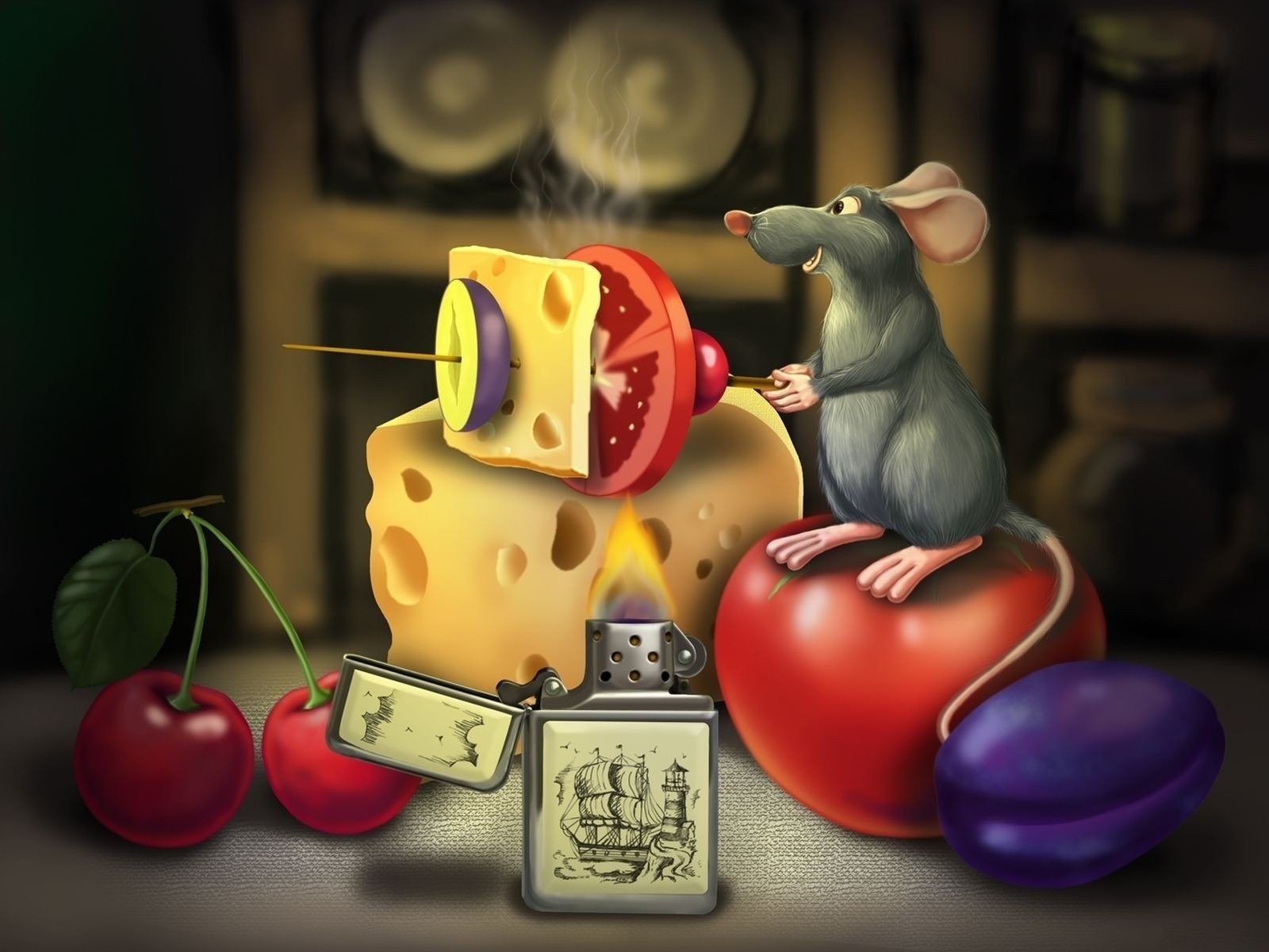 Кадр с мышью из мультфильма рататуй