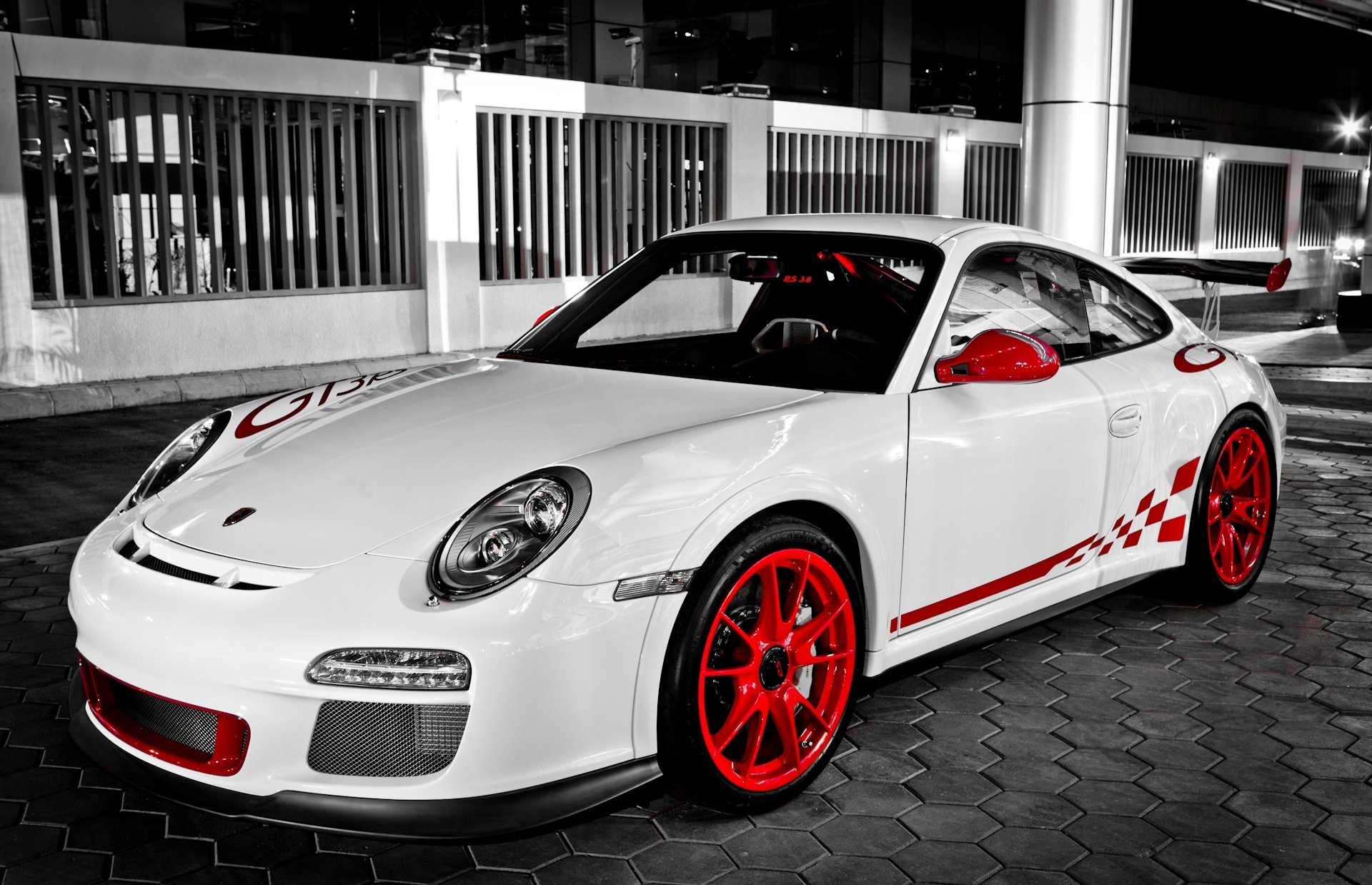 белый автомобиль Porsche 911 GT3 RS white car бесплатно
