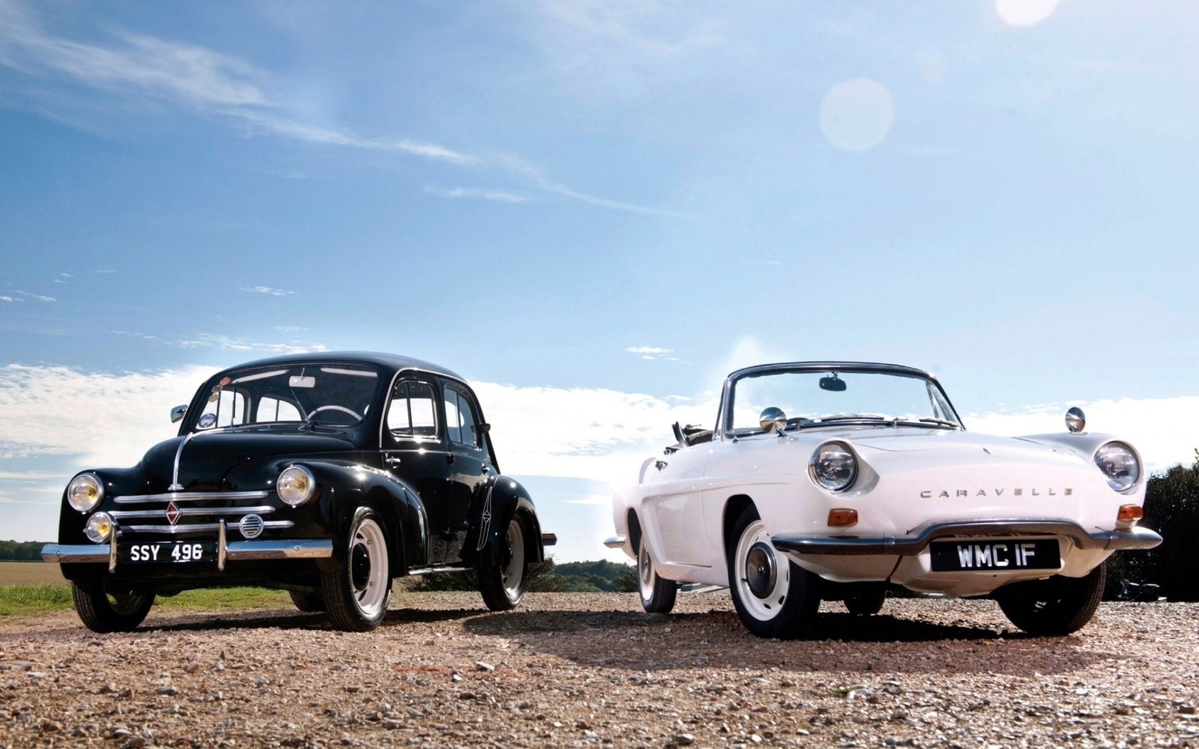 Ford и Renault чёрного и белого цвета