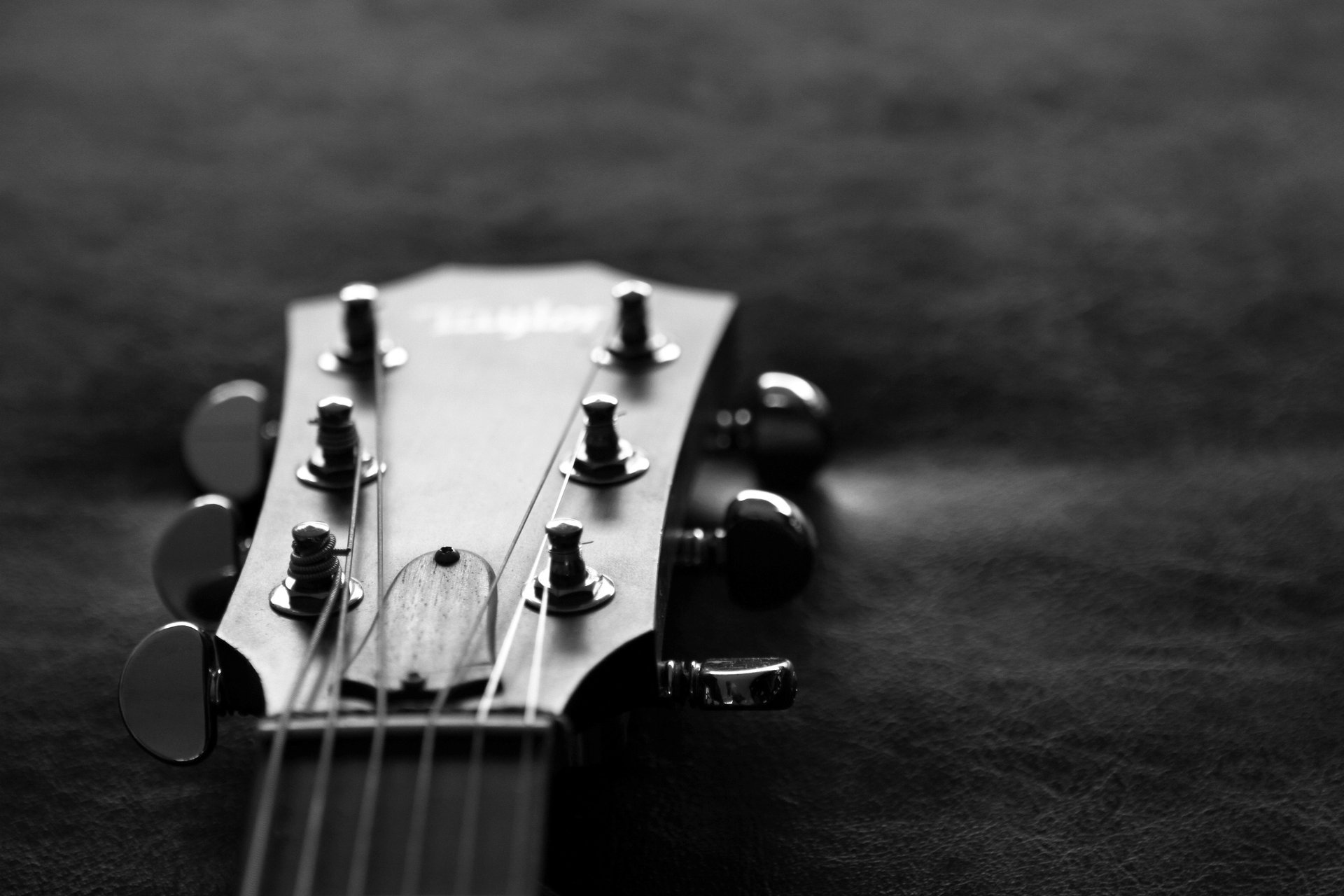 Черно-белое фото гриф гитары
