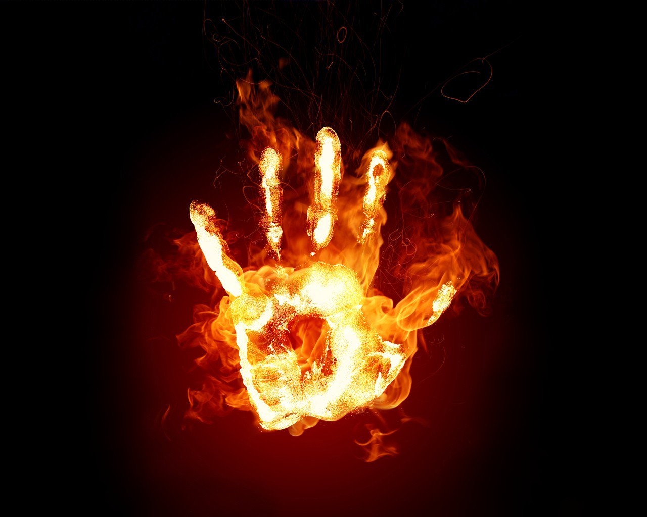 огонь рука пламя