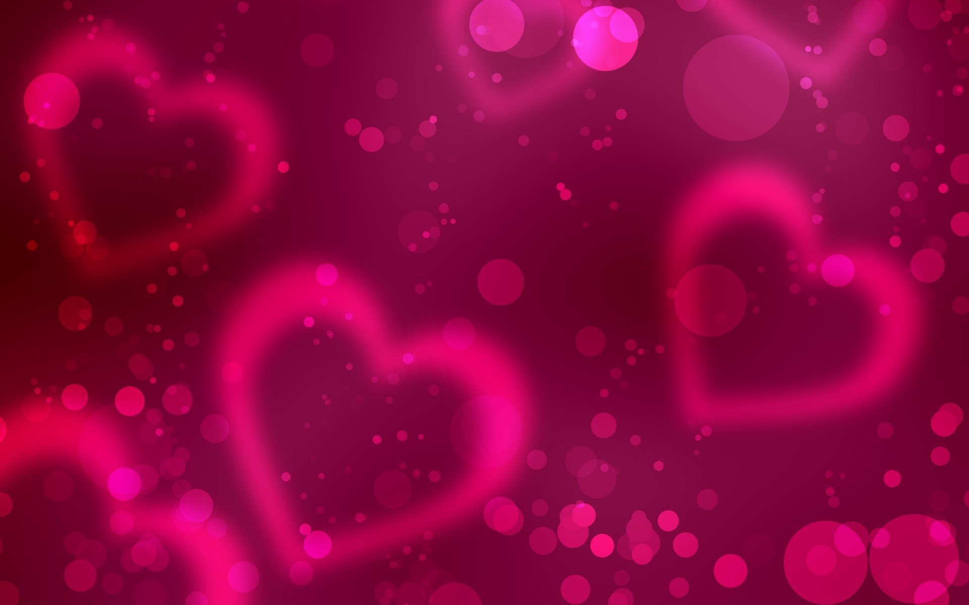 Розовые романтические сердечки и кружочки Обои на рабочий стол.