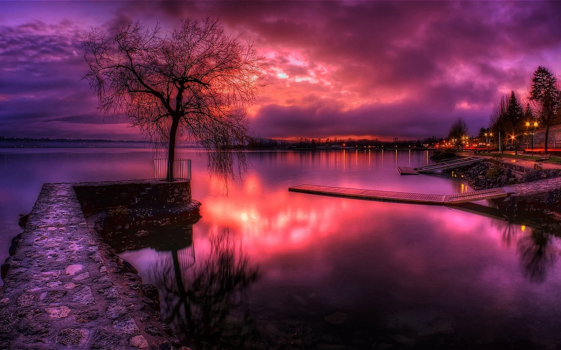 природа небо облака закат пейзаж деревья озеро
