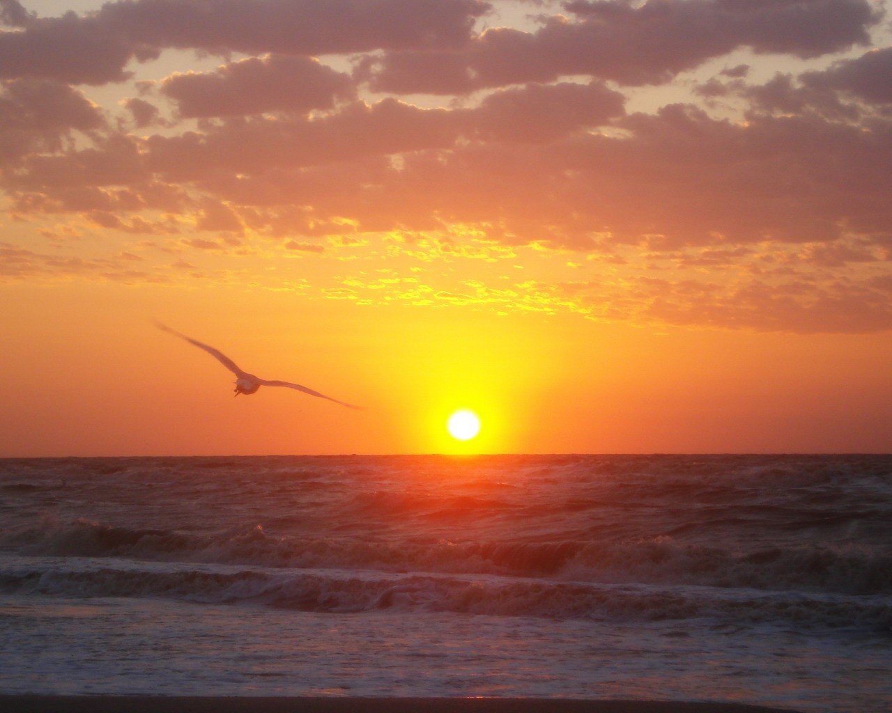 Восход солнца и море