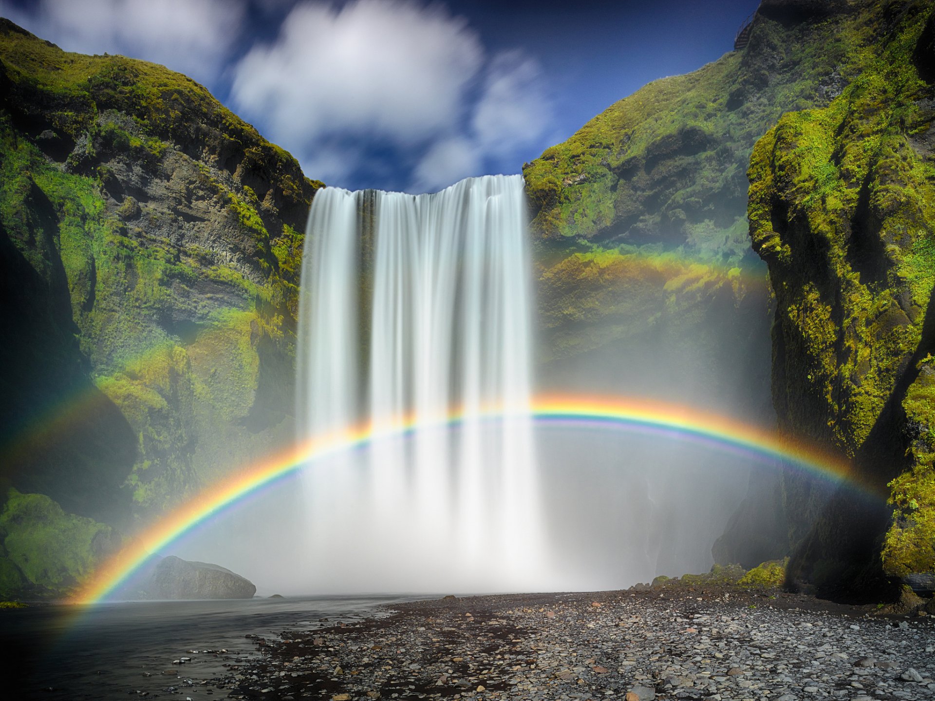 исландия водопад радуга HD обои для ноутбука