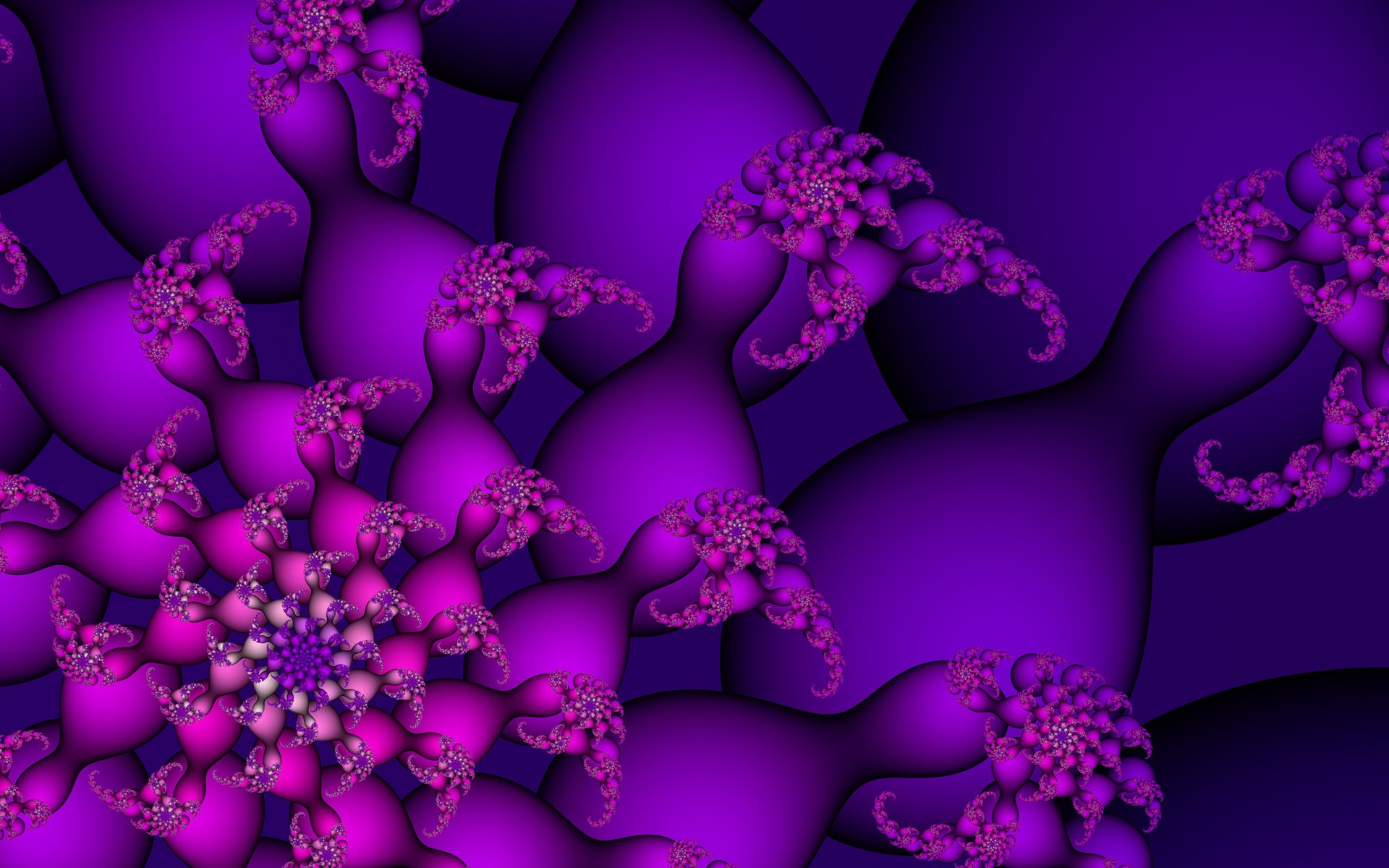 Фрактальный цветок фиолетовый