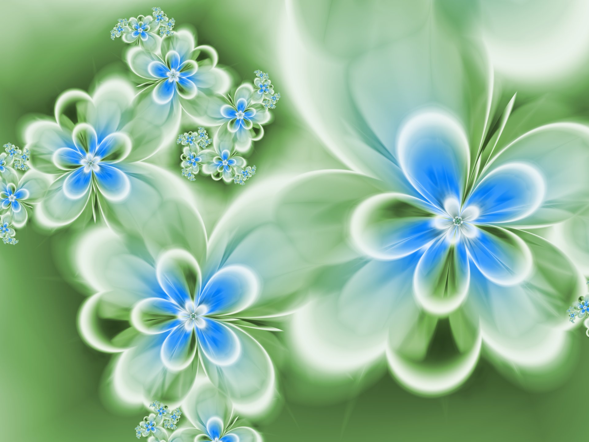 цветы голубые абстракция