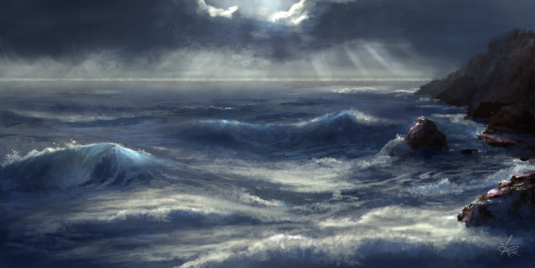 Безграничный океан. Энди Симмонс пейзаж море шторм. Шторм Энди Симмонс 2007 художник. Энди Симмонс художник море. Девятый вал картина Айвазовского.
