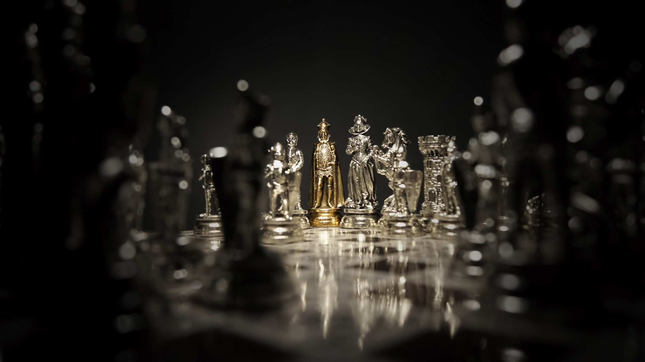 игра шахматы король королева епископ ладья пешка темный серебряный золото человек женщина