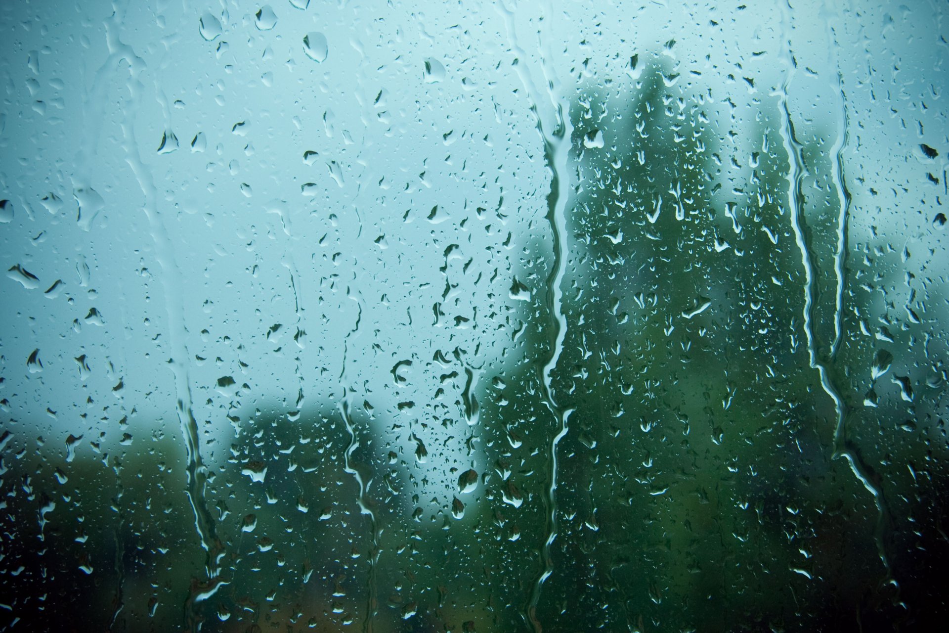 дождь, лето, окно, стекло, капли без смс