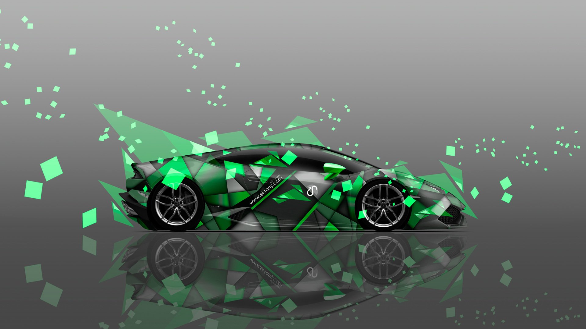 Lamborghini на изумрудном фоне без смс