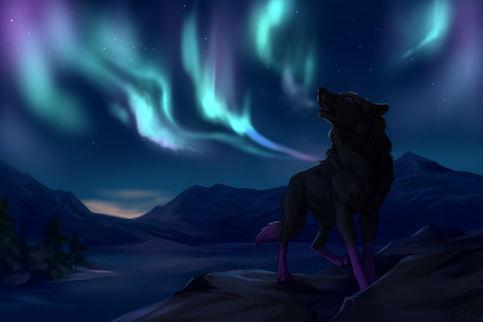 Воющий в ночи волк скачать