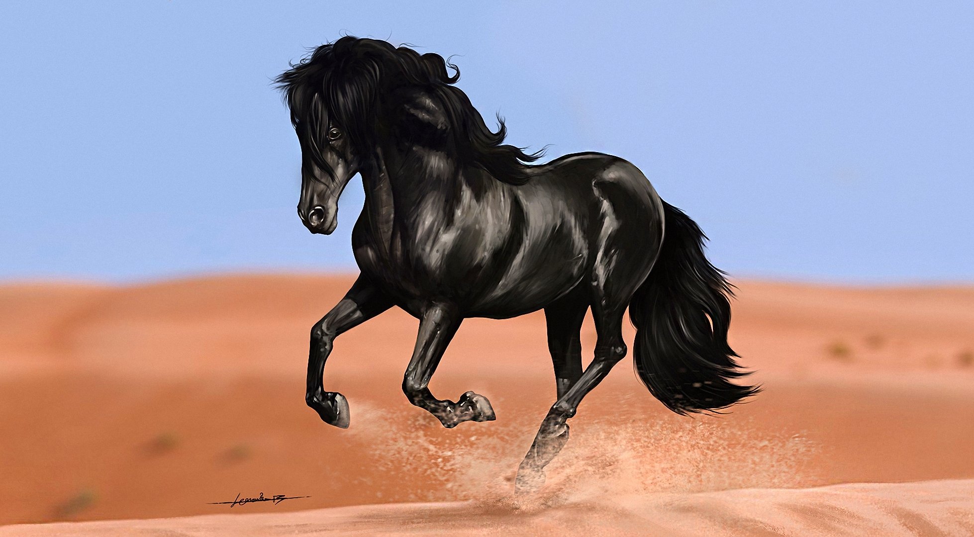 Лошадь пустыня песчаная буря загрузить