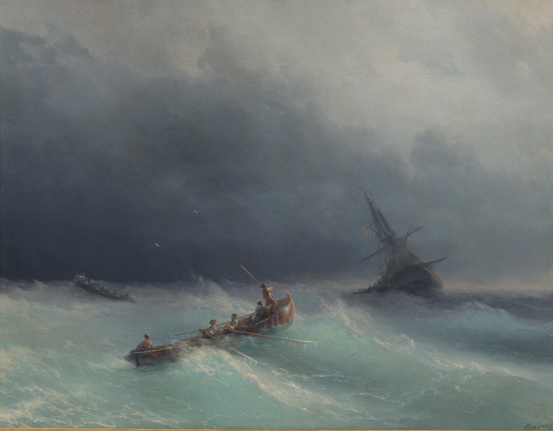 картина айвазовский шторм живопись море