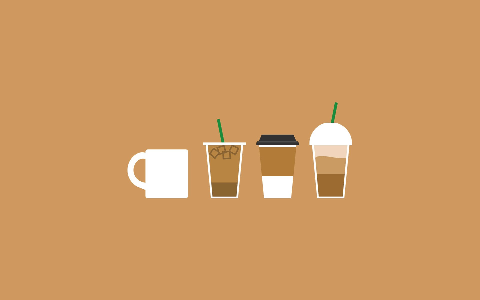 Арт минимализм кофейных напитков Обои на рабочий стол.