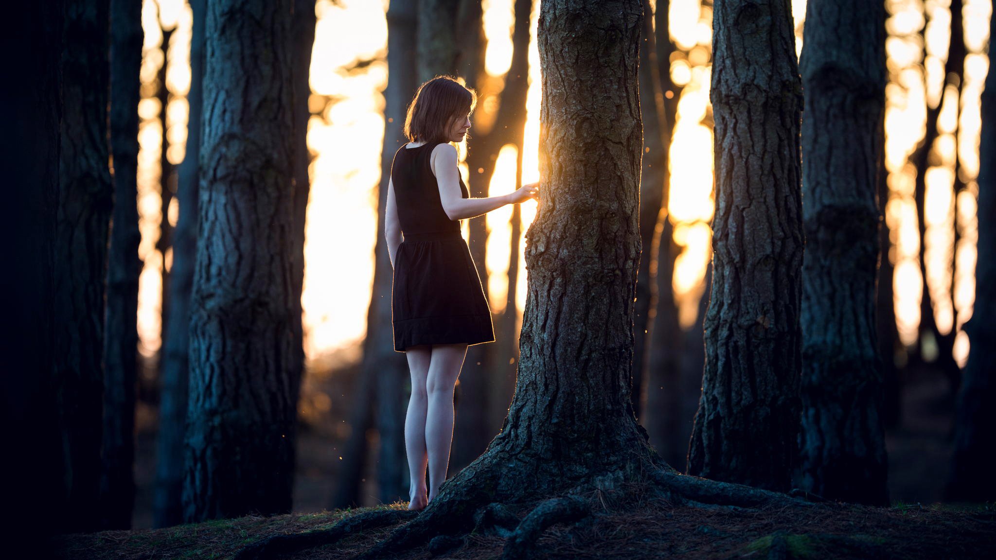 задумчивая девушка в лесу без смс