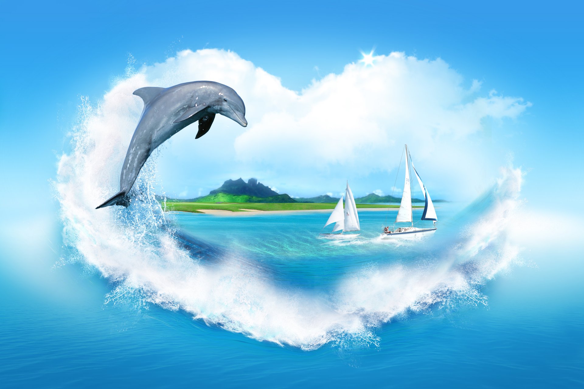 Линии дельфин волна загрузить