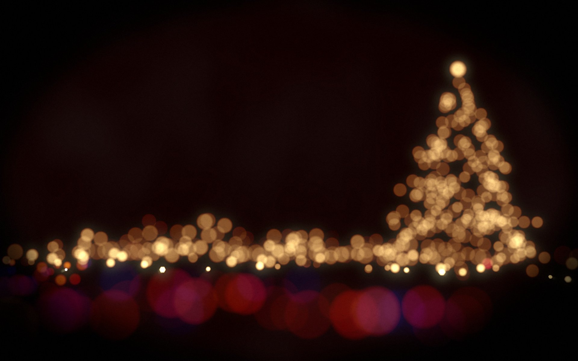 праздник огни боке круги свет краски отдых рождественская елка фонари цвета 2560x1600