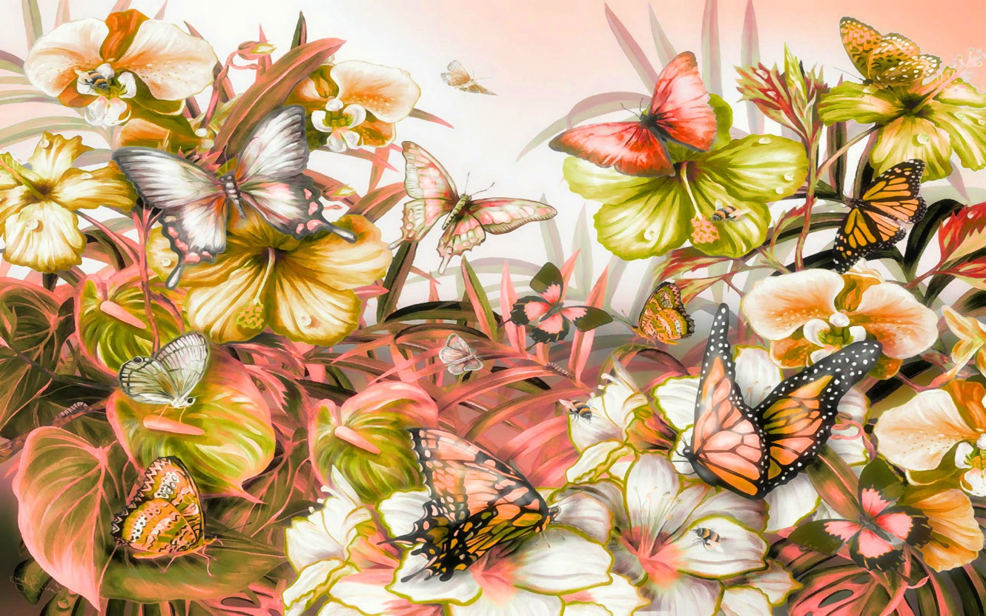 Яркие цветы сказочные. Бабочка на цветке. Бабочки на цветах рисунки. Сказочные цветы. Цветочная фантазия.