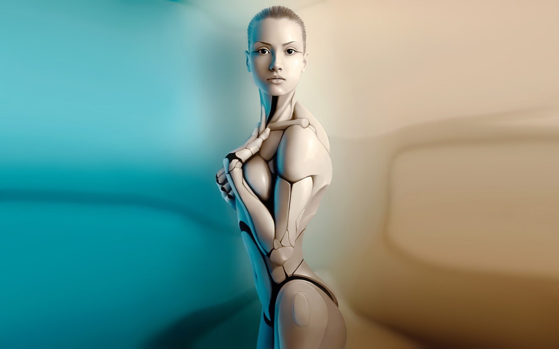 девушка робот тело механизм
