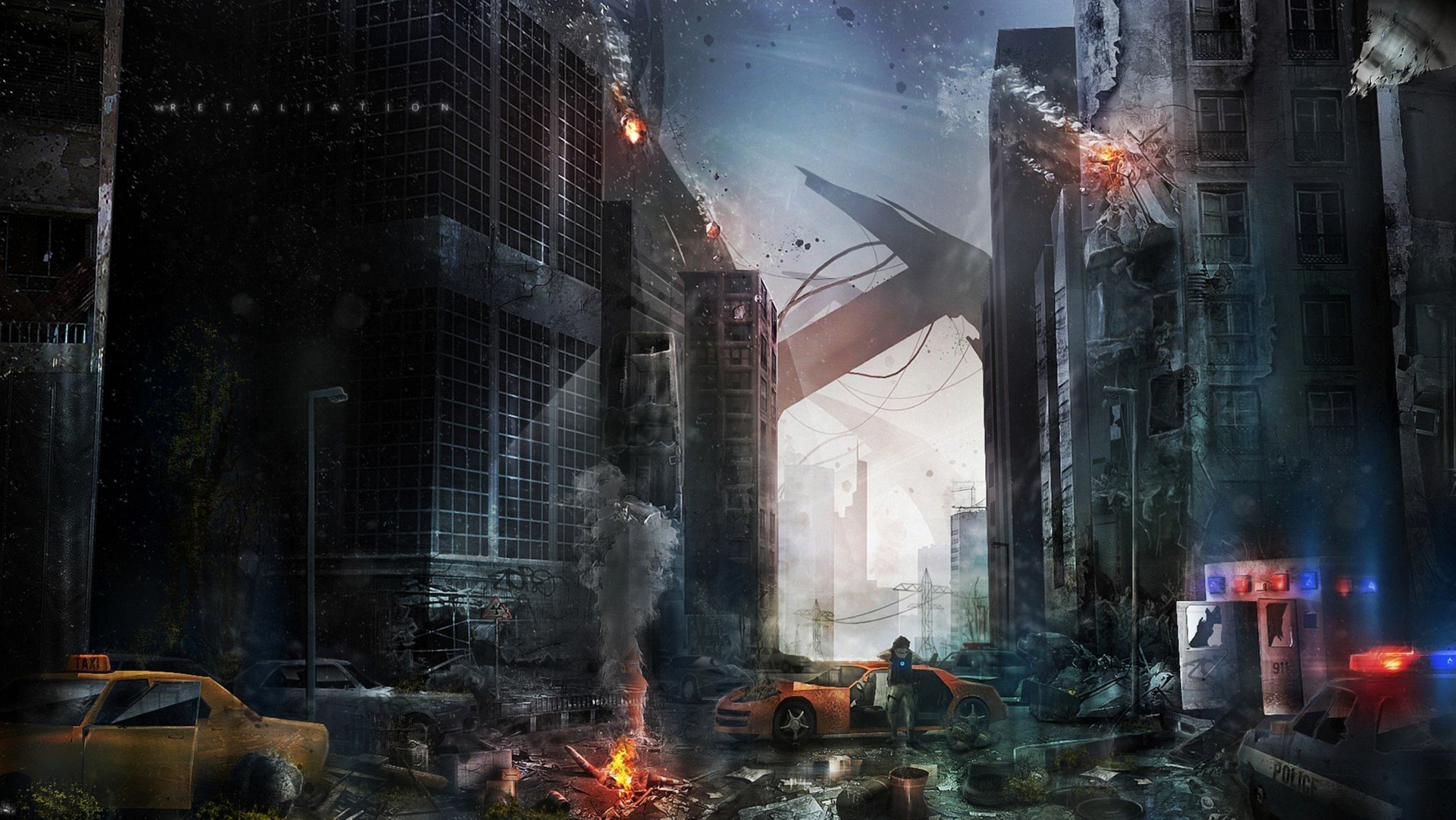 Фантастика конец света. Апокалипсическое вторжение. Разрушенный город. Разрушенный город арт.