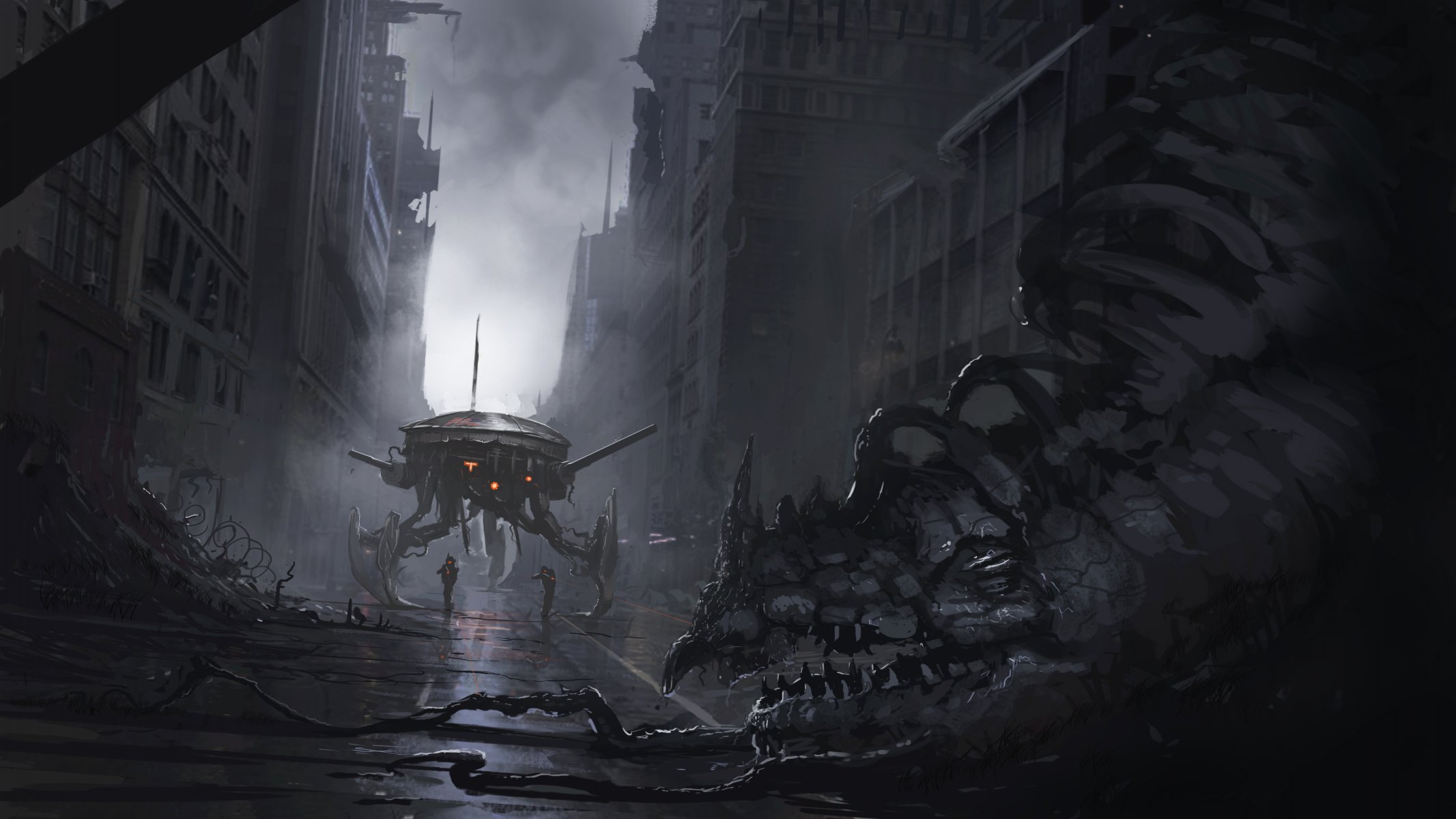 Sci-Fi разрушенный город