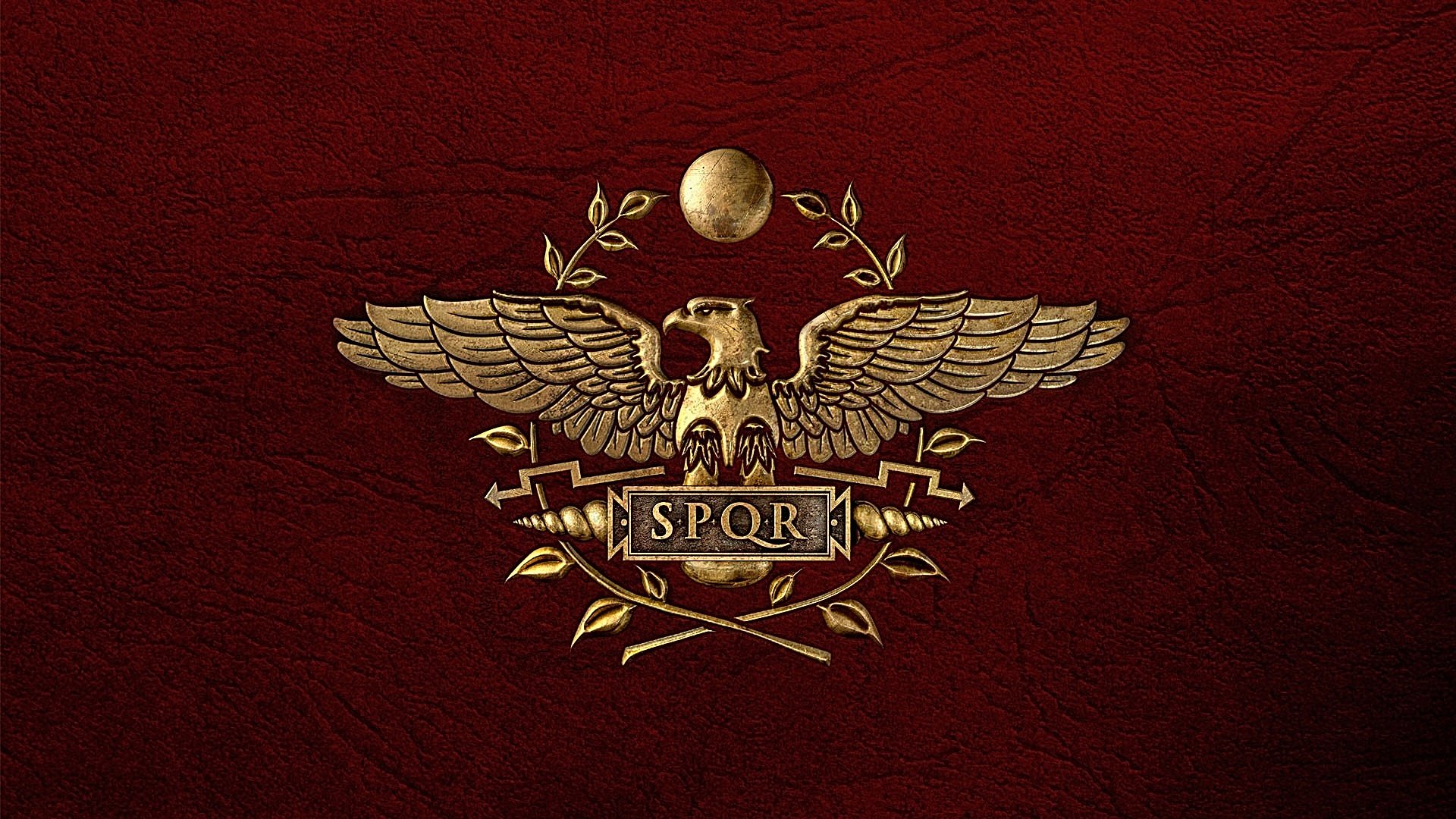 герб символ рим римская империя красный фон кожа