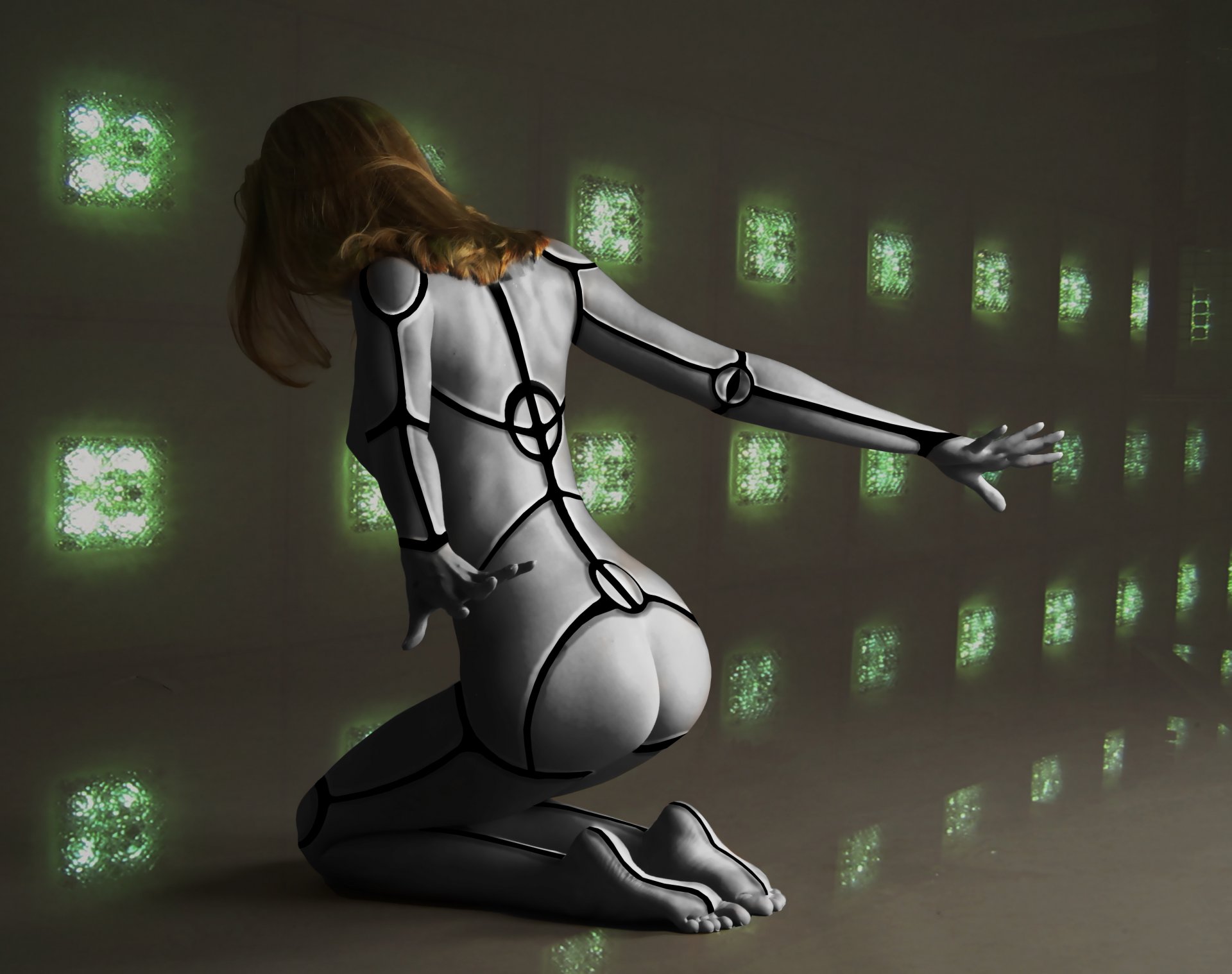 Cyborg робот девушка секси.