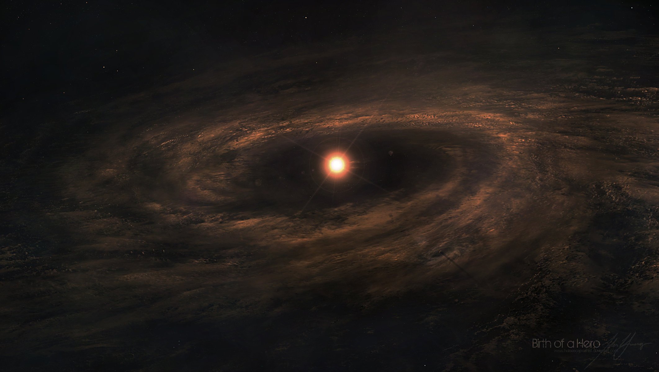 Изображение звёздной пыли вокруг планеты