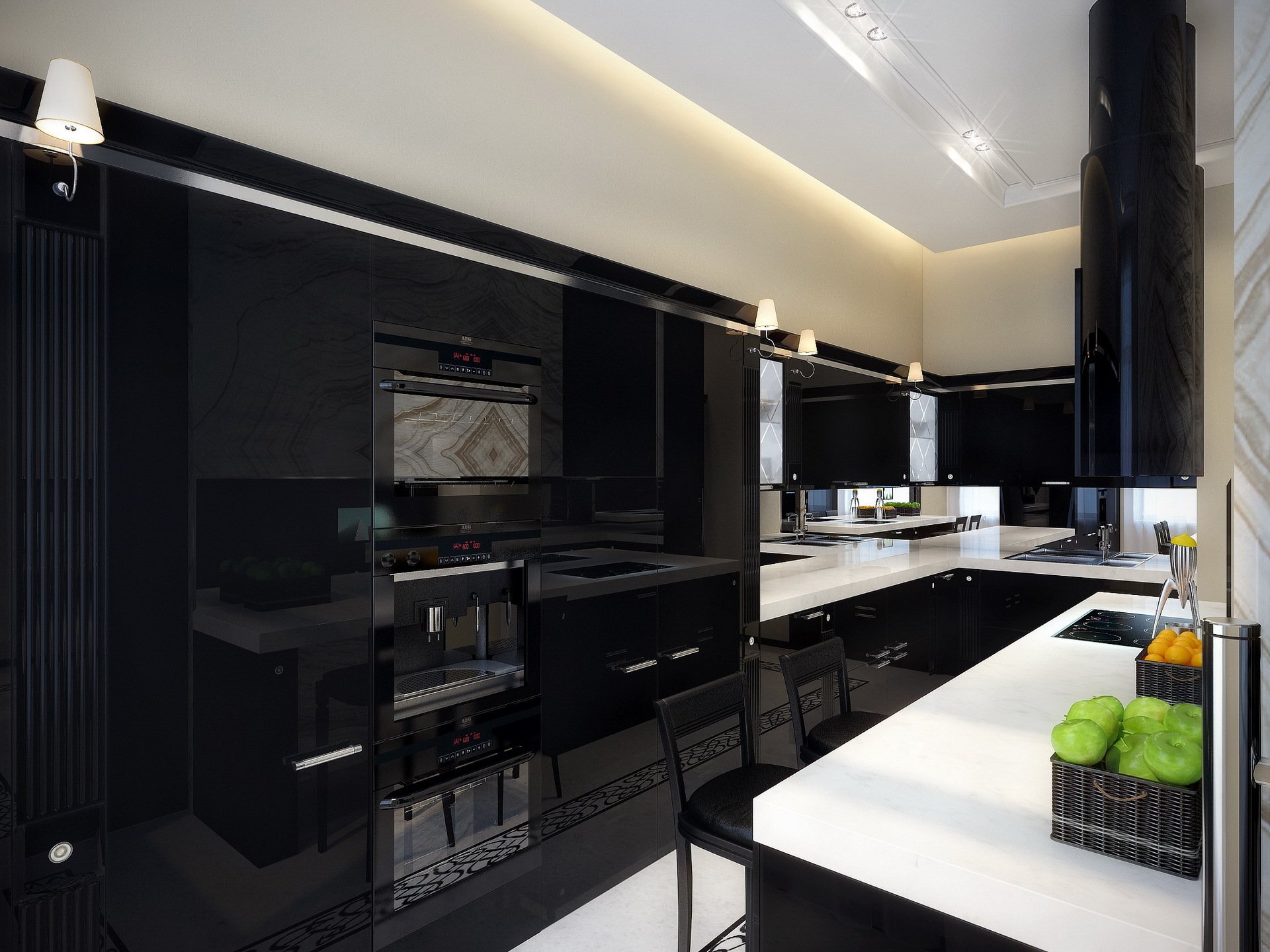 Кухня В Черных Тонах Дизайн Фото