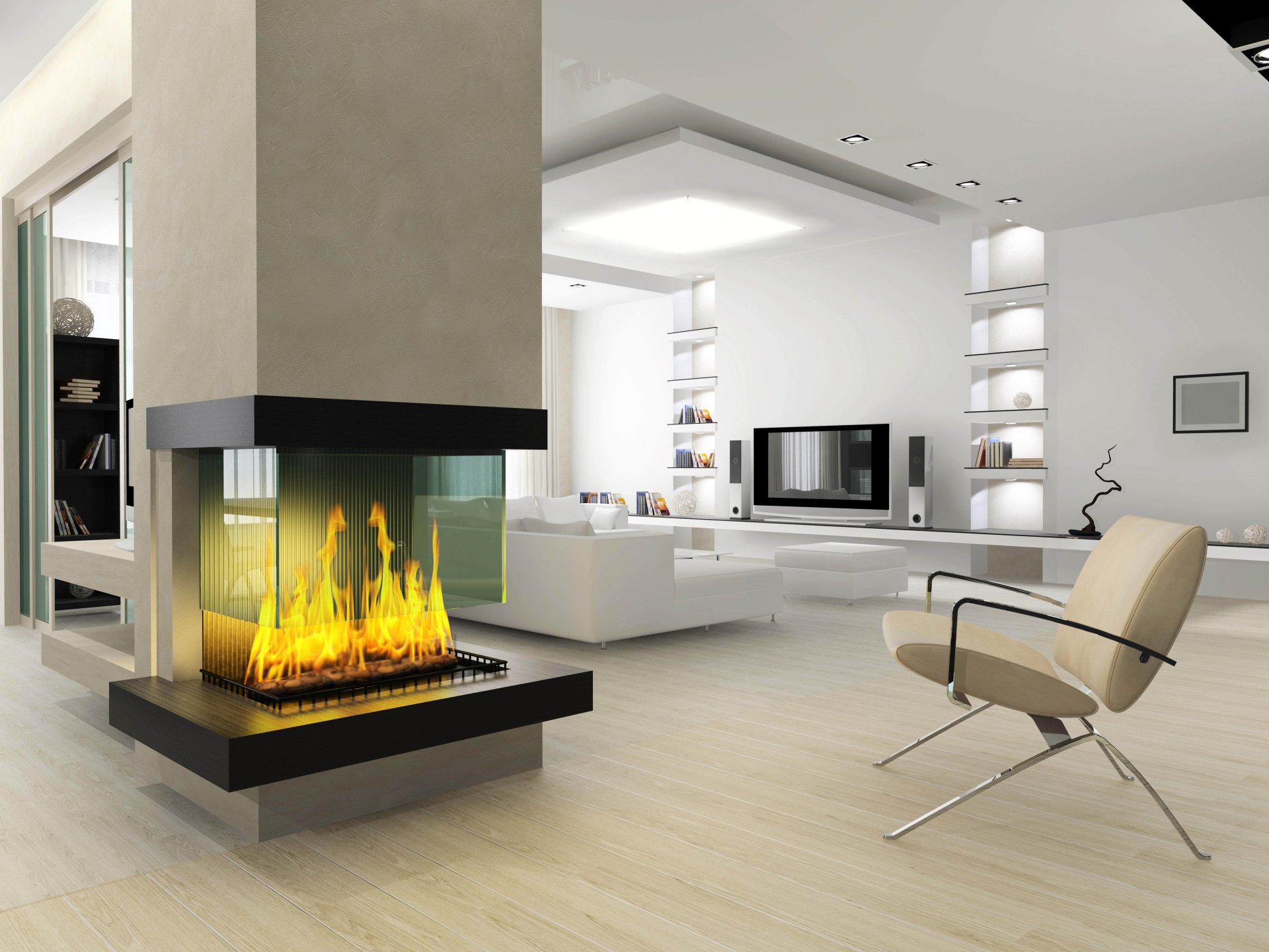 интерьер дизайн стиль комната камин огонь