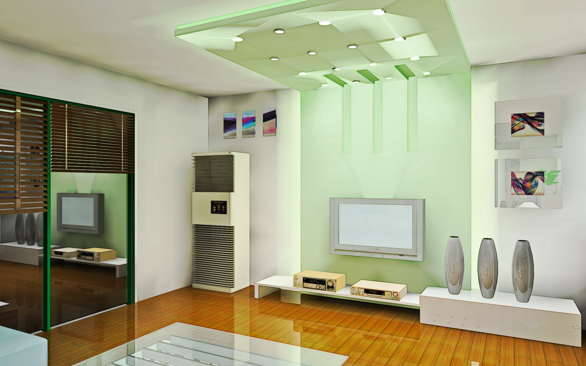 Комната в зеленом стиле бесплатно